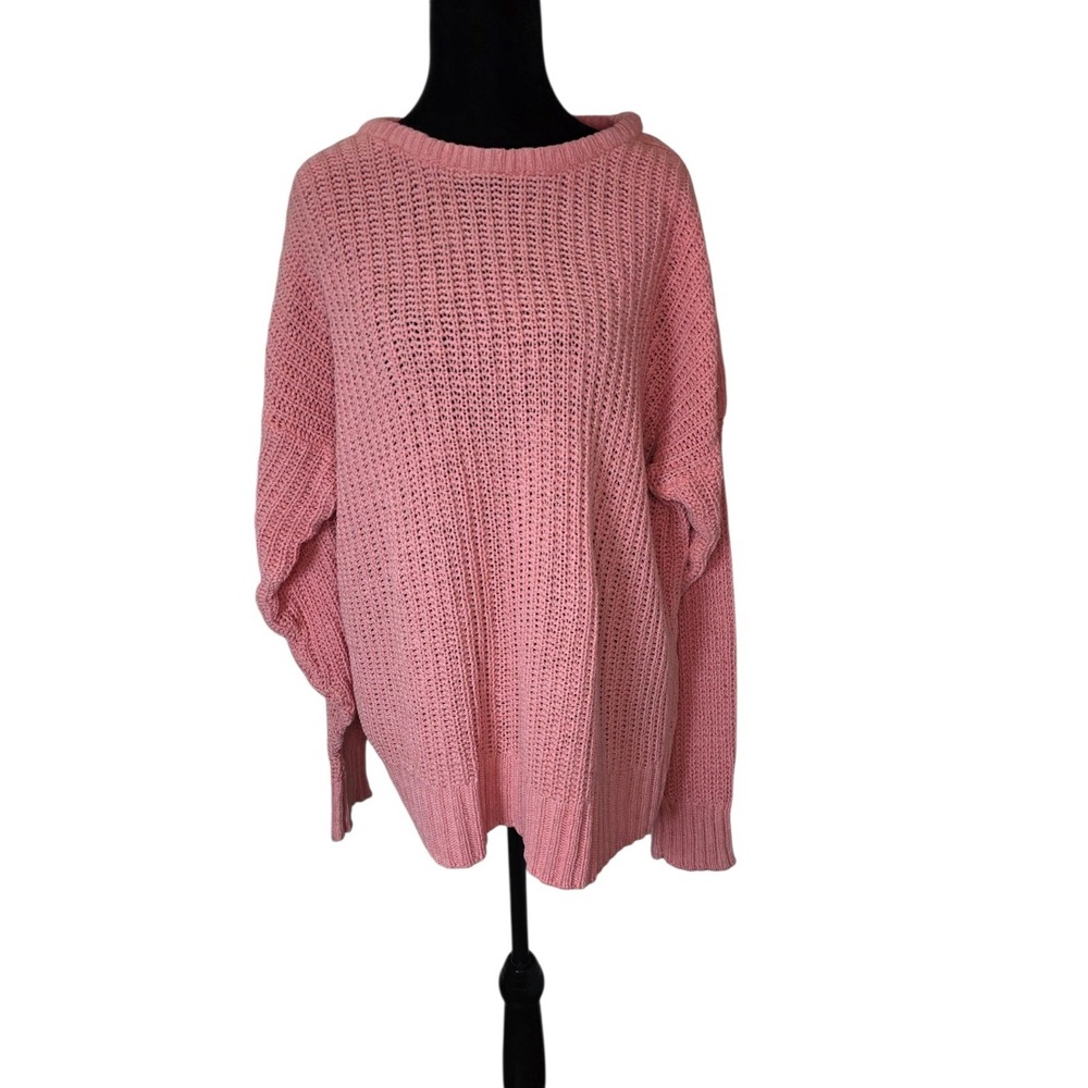 Vintage Limited Express Pink Silk Cotton Oversized Knit Sweater Womens L